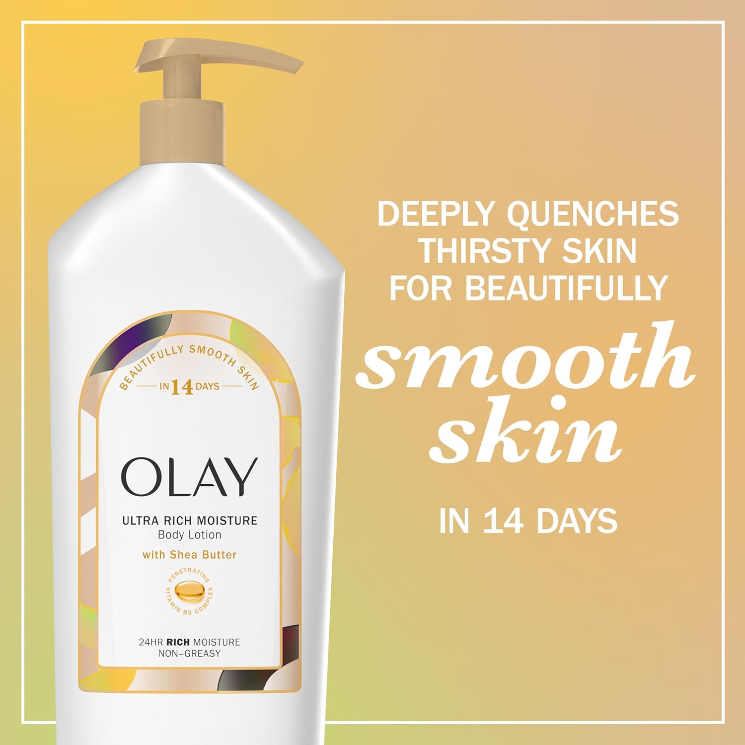 Olay Body Lotion for Women, Ultra Rich Moisture, 24hr Moisturizing & Deep Hydration, Absorbs Instantly, Penetrating Vitamin B3 Complex, For All Skin Types, Shea Butter Scent, 18 fl oz - Image 3