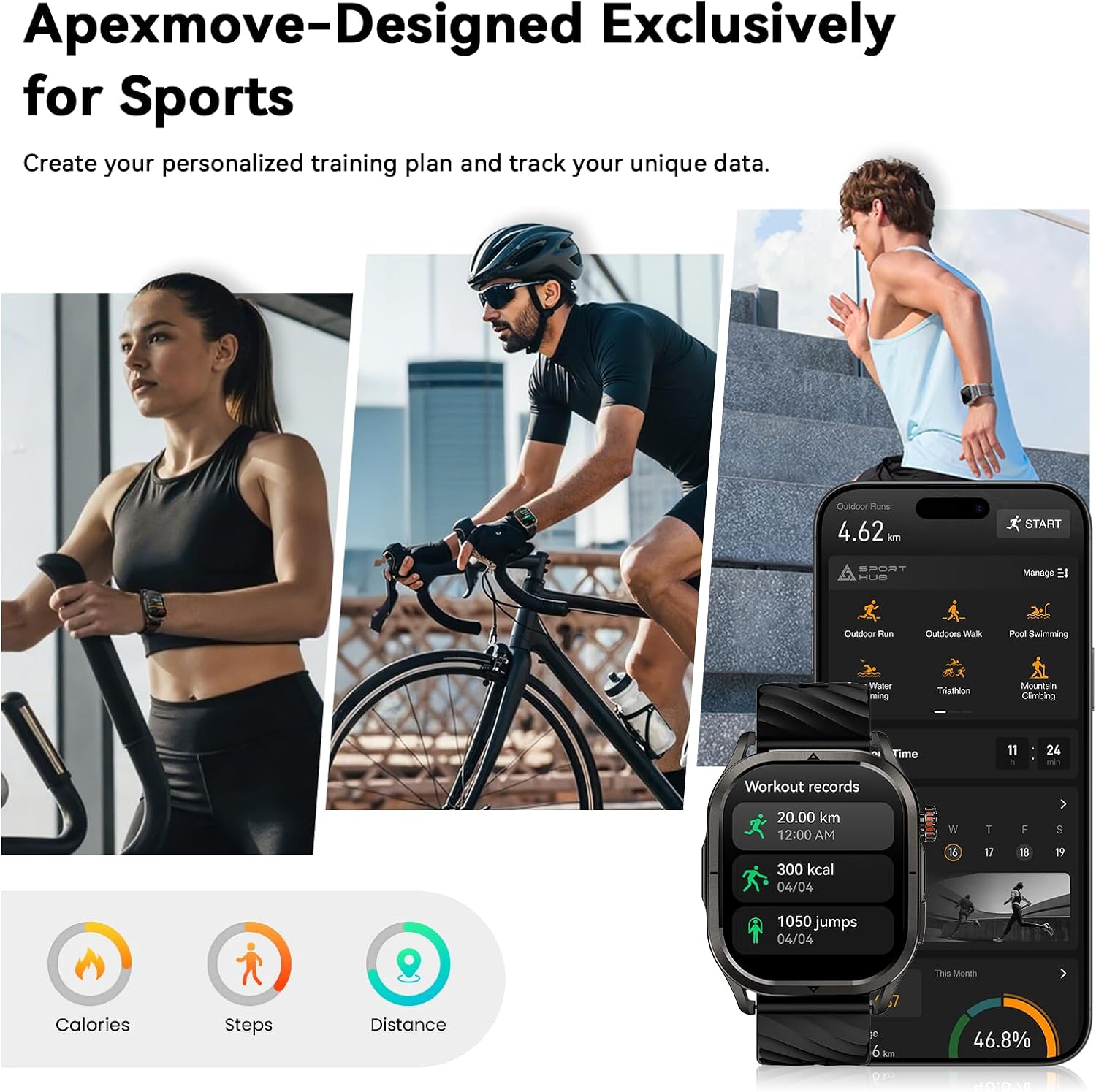 KOSPET Magic P10 Smart Watch with GPS & Compass, Stainless Steel Body, 50-Day Battery, 1.96" AMOLED, 5ATM Waterproof, Compatible for Android & iOS - Image 3