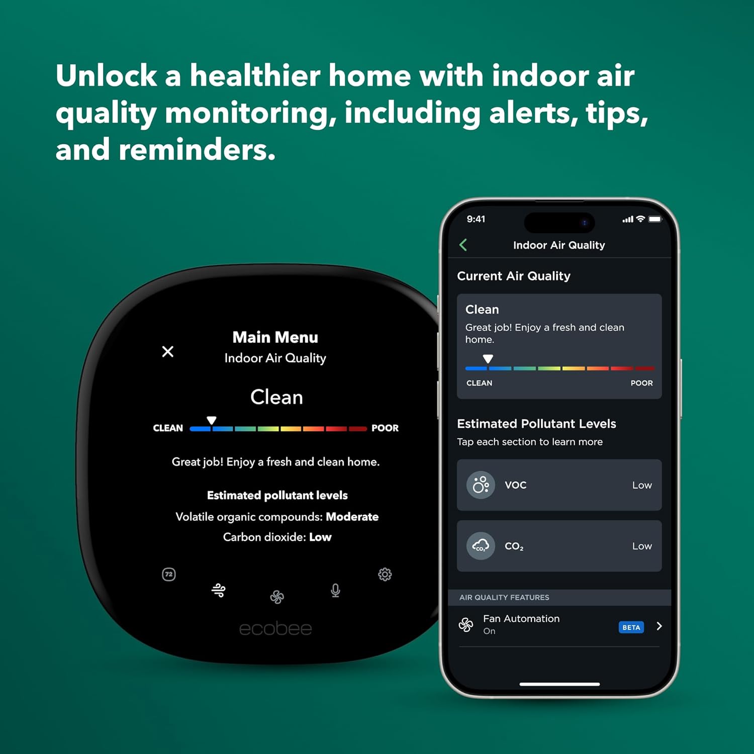 ecobee Comfort and Security Bundle, Smart Thermostat Premium with Siri and Alexa and Built in Air Quality Monitor and Smart Sensor with SmartSensor for Doors and Windows 2-Pack - Image 15