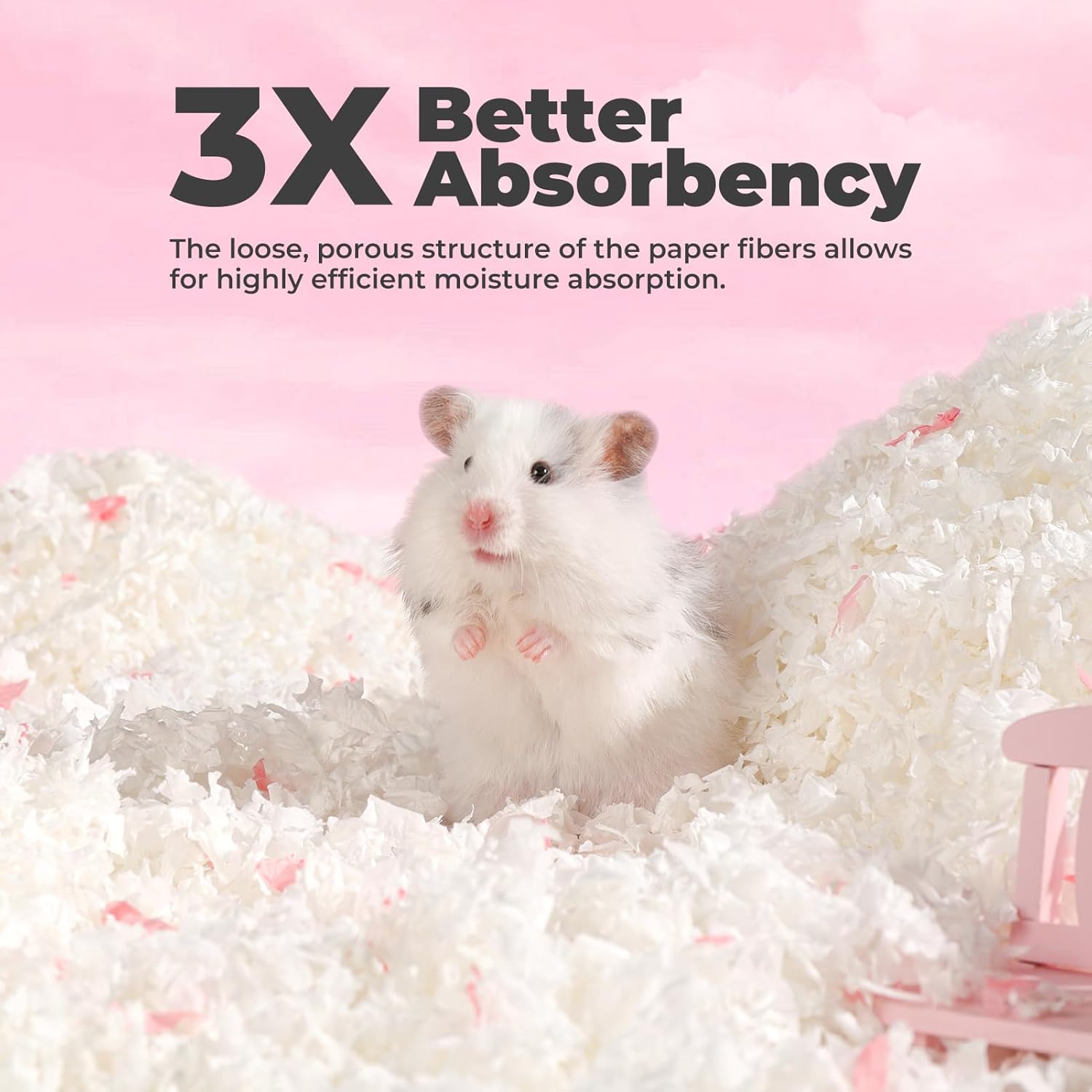 mini&moe Guinea Pigs Bedding Hamster Bedding: Moisture Absorbent and Dust-Free Natural Paper Small Pet Bedding - for Guinea Pigs, Hamsters, and Rabbits, 12 Liters - Image 3