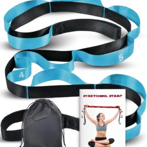 Acozycoo Stretching Strap with Loops for Physical Therapy,Yoga Strap for Stretching,Home Workout,Pilate & Flexibility Training,Non-Elastic Exercise Stretch Band for Hamstring,Leg Stretcher Belt,Flexibility Fascia