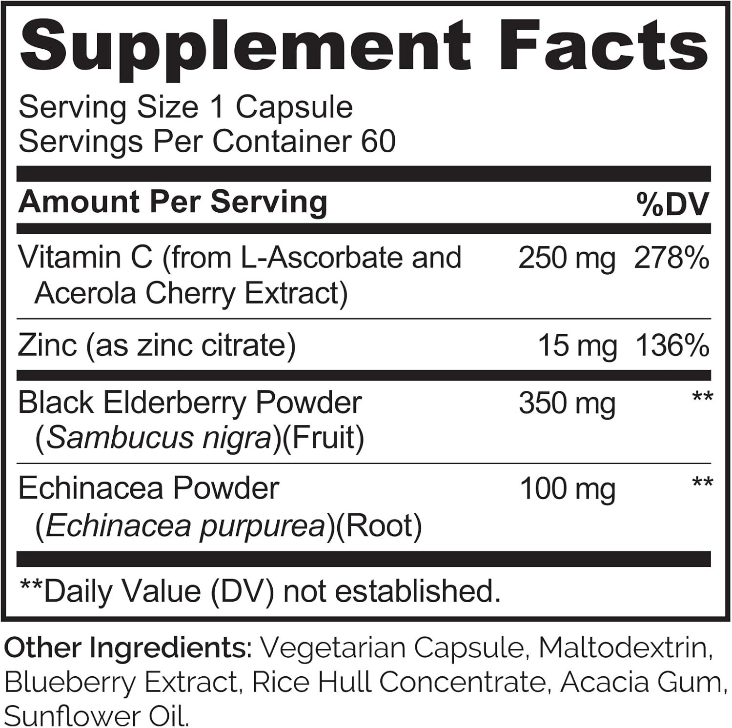 NATURELO Immune Support – Vitamin C, Elderberry, Zinc, Echinacea – Natural Immunity Boost w/Antioxidant, Herbal & Mineral Defense - 60 Vegan Capsules - Image 3