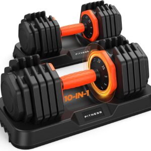 2026 FDB2 Updated Adjustable Dumbbell Set of 2, 110lbs/50lbs Weights Dumbbell Set with Storage Box, 25lbs/55lbs Adjustable Weights with Anti-slip Silicone Grip, Weight Set For Home Gym Suit both Men and Women