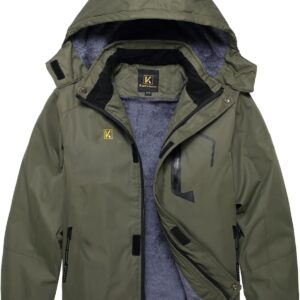 Keevoom Boy’s Waterproof Ski Jacket Winter Warm Thick Snow Coat Windproof Fleece Kids Outdoor Hooded Snowboard Jackets