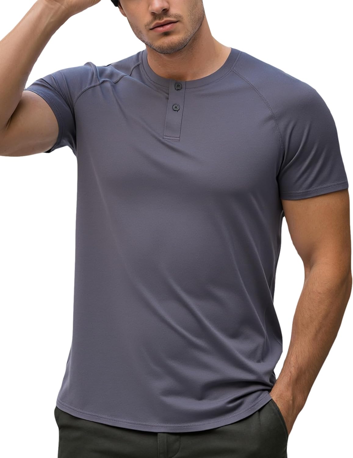 RPOVIG Men's 5 Pack Workout Gym T-Shirts Running Athletic T Shirts Hipster Short Shirt Men Clothes Wicking Shirts - Image 4