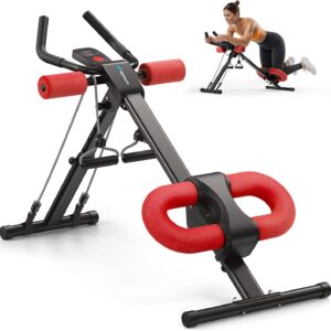 MERACH Ab Machine, Ab Workout Equipment, Adjustable Ab Trainer Machine for Abs Workout at Home Gym, Foldable, Knee Protection, Abdominal Trainer for Stomach Workout