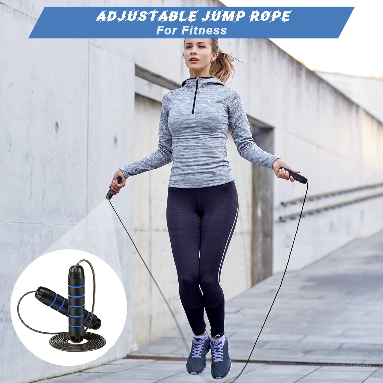 Junkin 12 Pieces Jump Ropes for Fitness with Ball Bearings Speed Jumping Adjustable Skipping Rope with Foam Handles Exercise Stuffer for Men Women Cardio Training Slim Body - Image 5