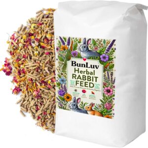 Pampered Chicken Mama Premium Herbal Rabbit Feed (12 pounds): Calendula Flowers, Chamomile, Rose Petals, & Timothy Hay Rabbit Food (12 pounds)