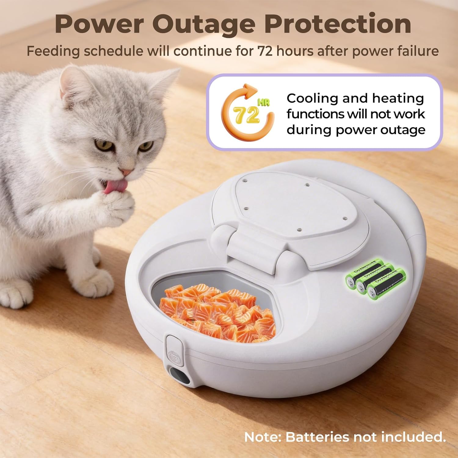 Robotail Automatic Cat Feeder for Wet Food - Fresh for 4 Days, Smart Dual-Temp Semiconductor Cooling & Heating Auto Cat Feeder with Multi-Function App, 4 Fresh Meal, Infrared Sensing, Easy to Clean - Image 9