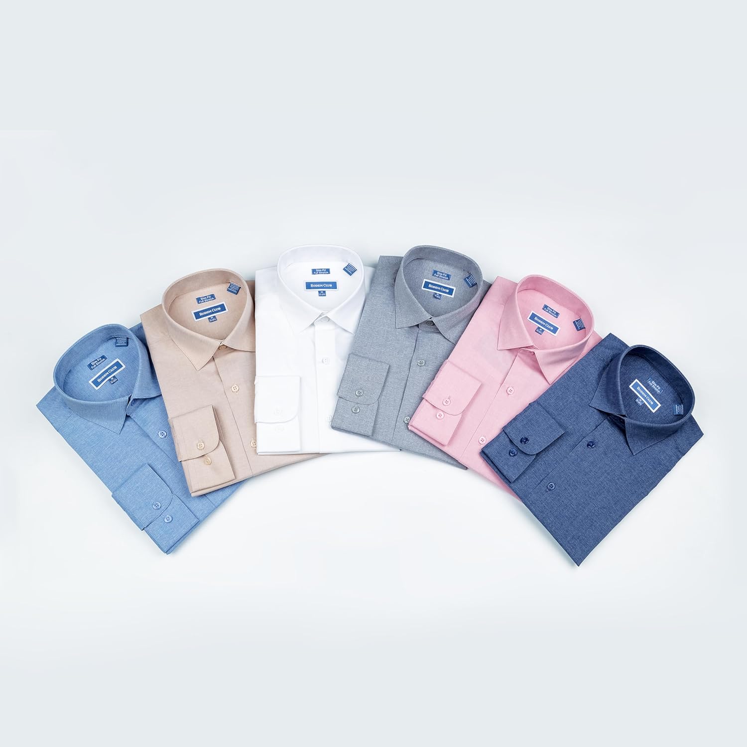 Men's Linen-Textured Stretch Summer Wrinkle Free Dress Shirt Long Sleeve Heather Chambray Button Down Shirts - Image 6