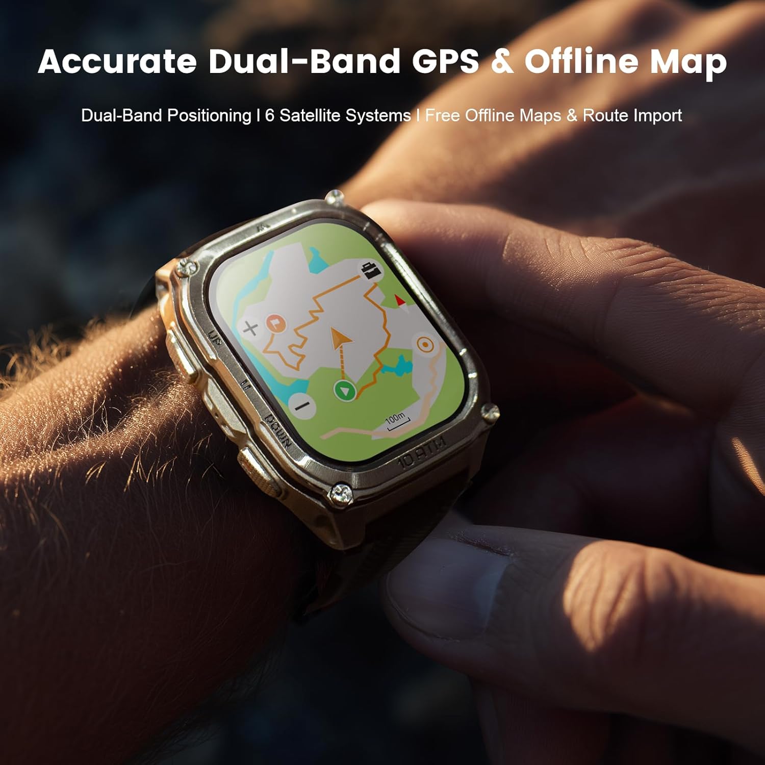 KOSPET Tank M4 Smart Watch for Men, Full Stainless Steel, GPS & Offline Maps, 10ATM Waterproof 45m Freediving, 50-Day Battery, Bluetooth Calls, 24/7 Heart Monitor, for Android & iOS - Image 3