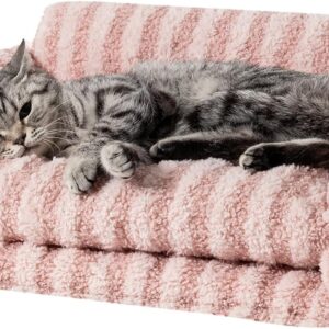 Hollypet Cat Bed Fluffy Plush Mutifuctional Double-Layer Soft Pet Couch Orthopedic Sofa Nest Beds for Small Cats and Dogs, Pink (21x15x8 inch)