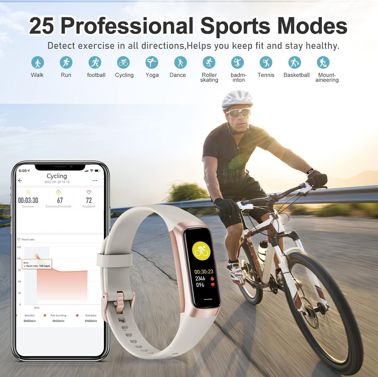 Zeacool Fitness Tracker with 24/7 Heart Rate, Blood Oxygen Blood Pressure Sleep Monitor, Activity Trackers 5 ATM Waterproof,Step Calorie Counter Pedometer Health Smart Watch for Women Men - Image 5
