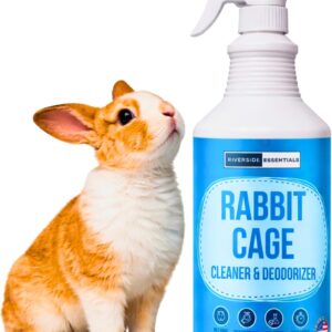 Rabbit Cage Cleaner Spray (32oz) – Bunny Cage Cleaner & Deodorizer – Odor Eliminator for Small Animal Cages – Pet Safe, Non-Toxic – Fast Drying – Made in USA