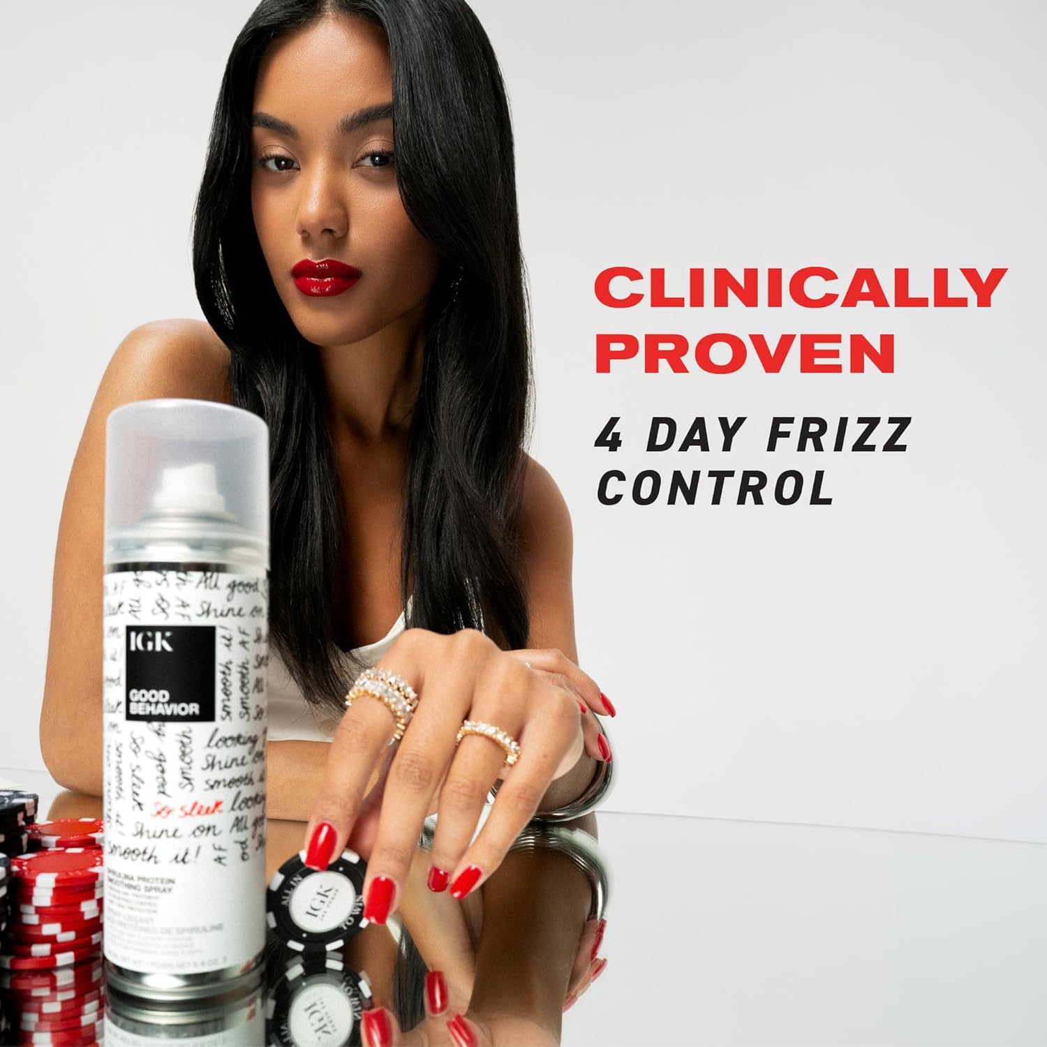 IGK GOOD BEHAVIOR Spirulina Protein Smoothing Spray | Frizz Control + Heat Protectant | Vegan + Cruelty Free | 5.6 Oz - Image 8