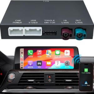 Wireless CarPlay Android Auto Retrofit Kit Decoder Box for BMW NBT System 1/2/ 3/4/ 5/6 7 Series X3/ X4 /X5/ X6 2012-2016, Support Android Auto, Mirror Link,Backup Camera, GPS, Siri, YouTube
