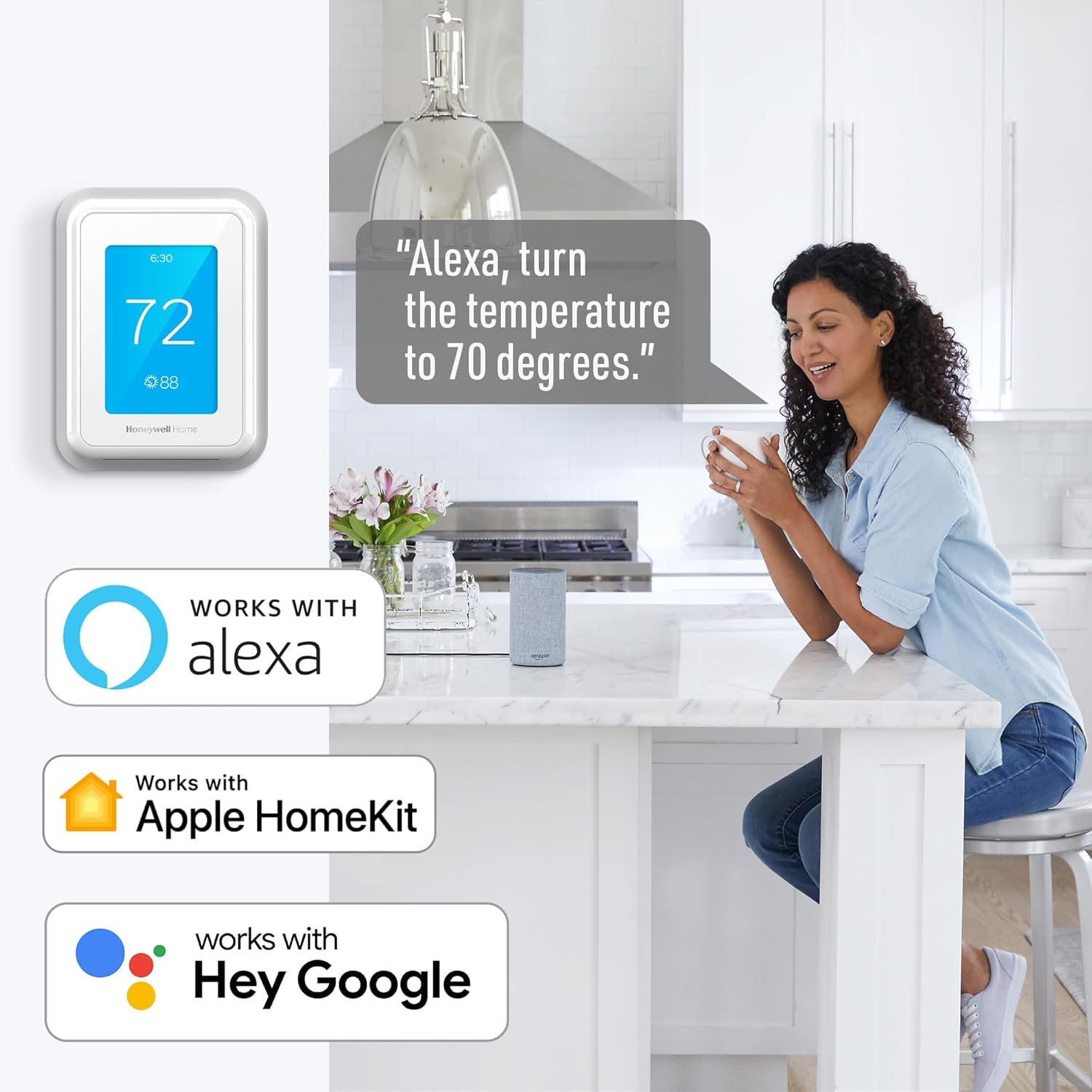 Honeywell Home T9 WIFI Smart Thermostat, Smart Room Sensor Ready, Touchscreen Display, Alexa and Google Assist - Image 6