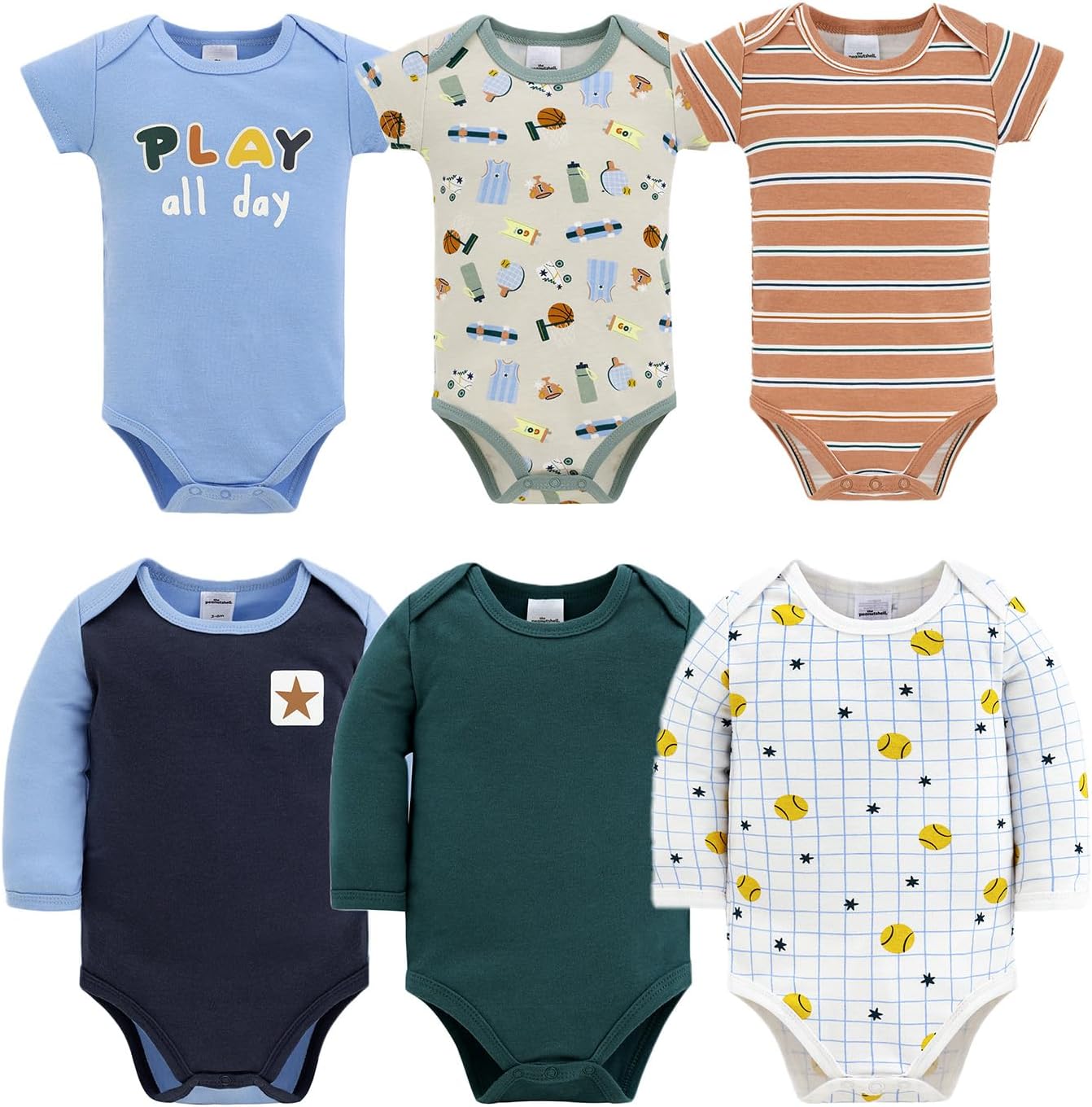 The Peanutshell 23-Piece Baby Boy Clothing Set, 100% Cotton, Newborn Essentials Must Haves, Blue & Multicolor - Image 6