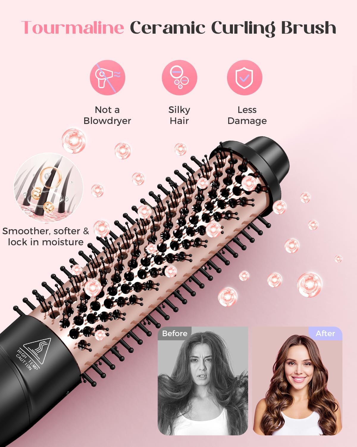 Lopeie 5 in 1 Curling Iron with Thermal Brush and 4 Interchangeable Ceramic Barrels(1/2 to 1 1/2 inch), Curling Wand Set with Flat Iron, Fast Heating, Dual Voltage Hair Curler, Gifts for Women - Image 4