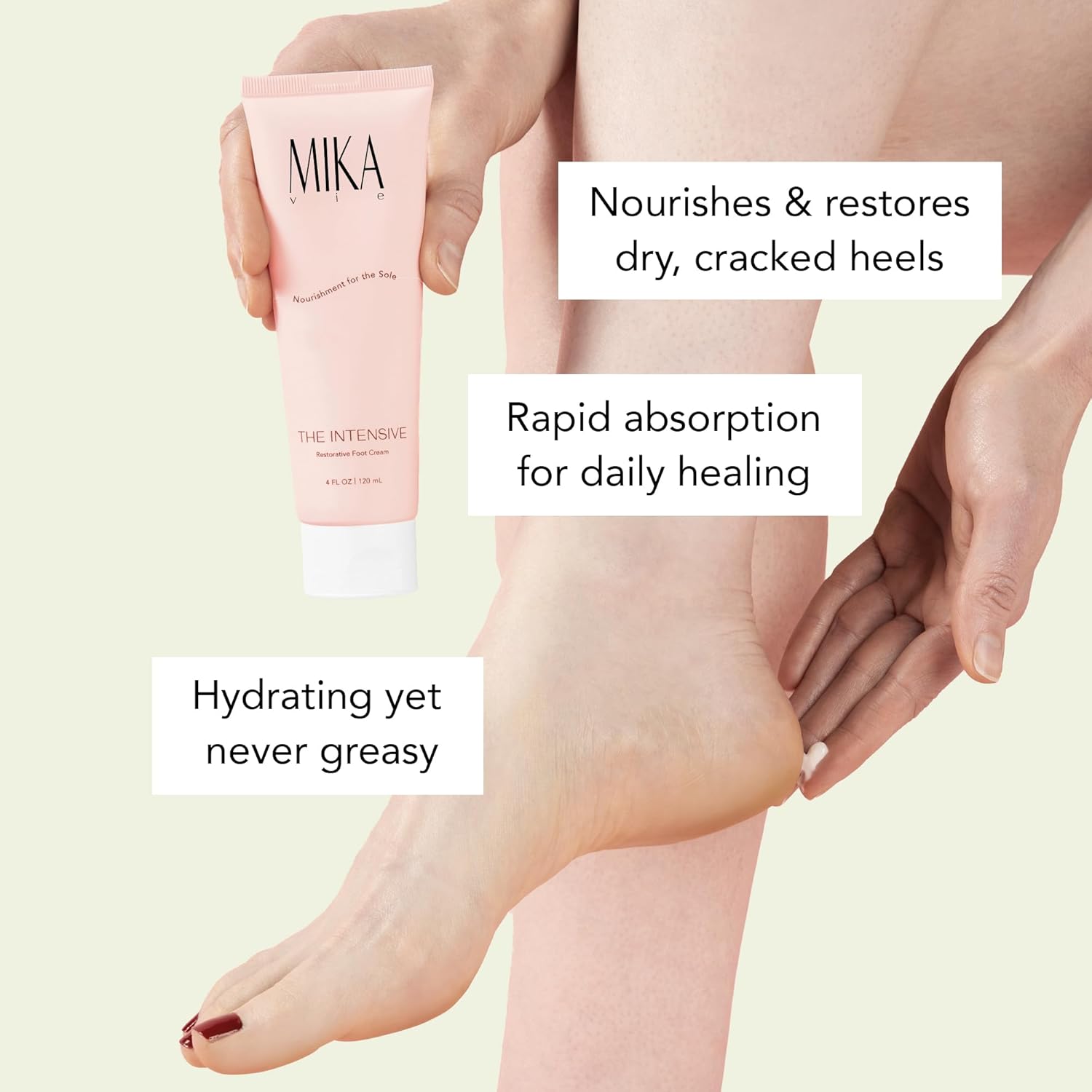 Foot Cream for Dry Cracked Heels and Feet - 4fl oz Urea Foot Cream for Women W/Vitamin E, Shea & Cocoa Butter - Naturally Scented Cracked Heel Treatment & Moisturizer - Non-Greasy - Image 6