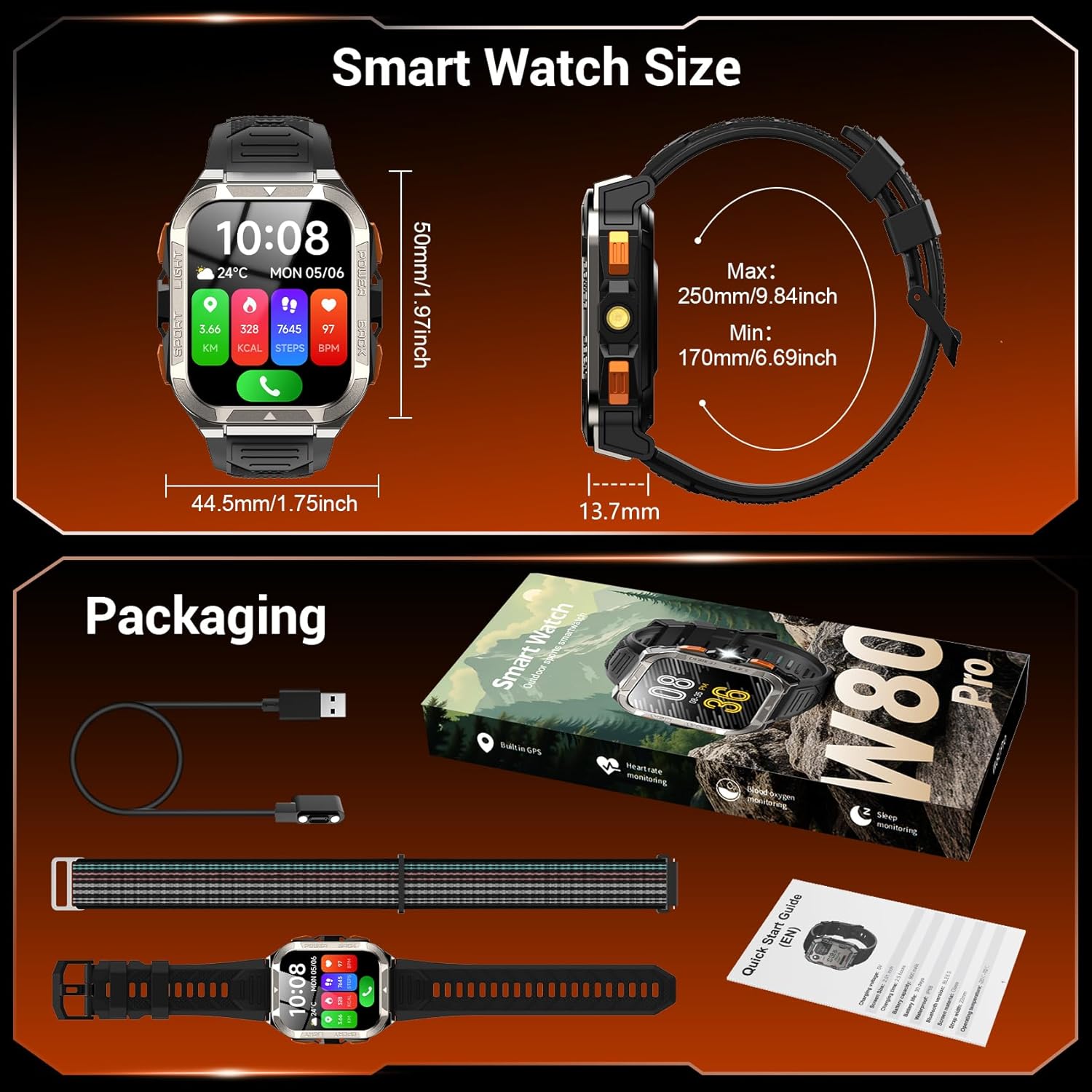 Military Smart Watches for Men (Answer/Make Calls),1.91"Fitness Smart Watch for Android and iPhone, GPS Fitness Trackers Watch with Flashlight/Heart Rate/Sleep/100+ Sport Modes/AI, Mens New Year Gift - Image 7