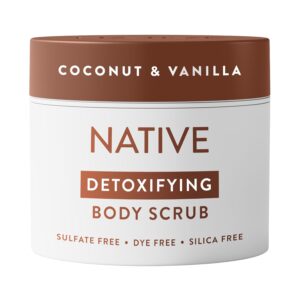 Native Detoxifying & Exfoliating Body Scrub for Women & Men, Coconut & Vanilla, Gentle Body Polish for Soft, Smooth Skin, Made Without Sulfates, 12 oz
