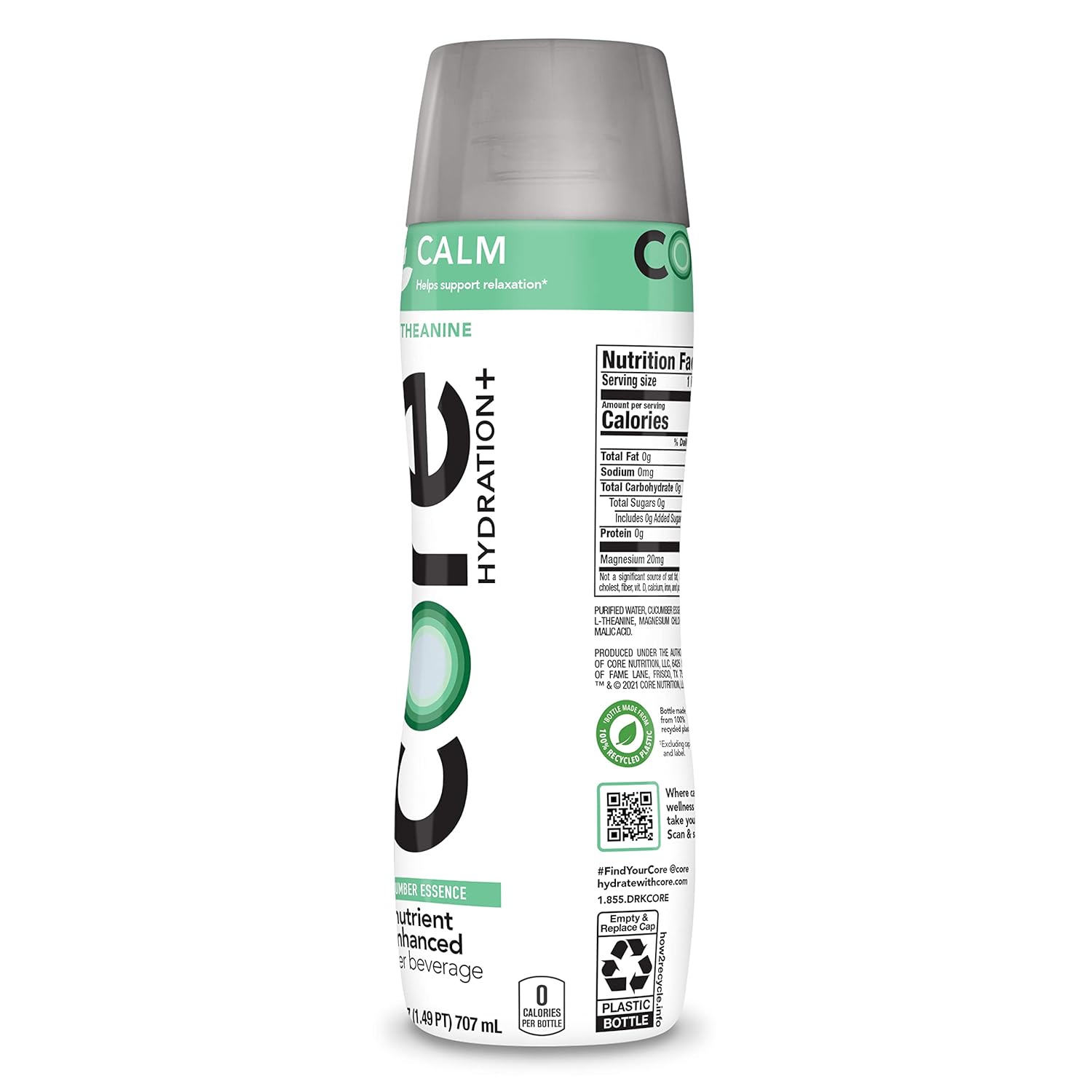 CORE Hydration+ Calm, Cucumber Essence Nutrient Enhanced Water with L-Theanine, 23.9 Fl Oz Bottle (Pack of 12) - Image 7