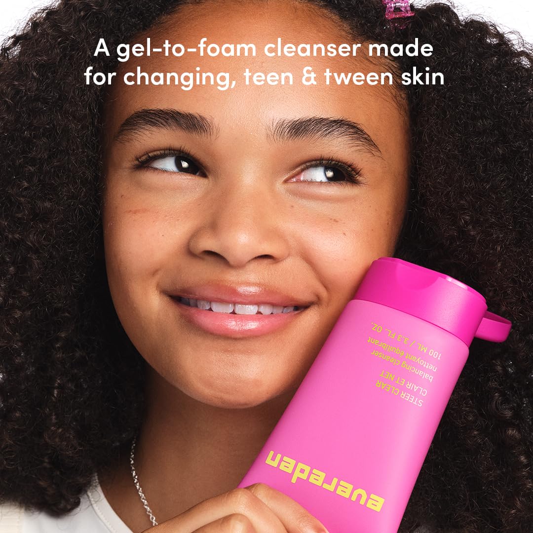 Evereden Steer Clear Balancing Jelly Cleanser for Teens: Clean & Vegan Teen Skin Care for Oily & Pimple-Prone Skin - Pre Teen Face Wash - Gently Cleanses Pores Without Drying - Tweens 10-12 and Beyond - Image 3