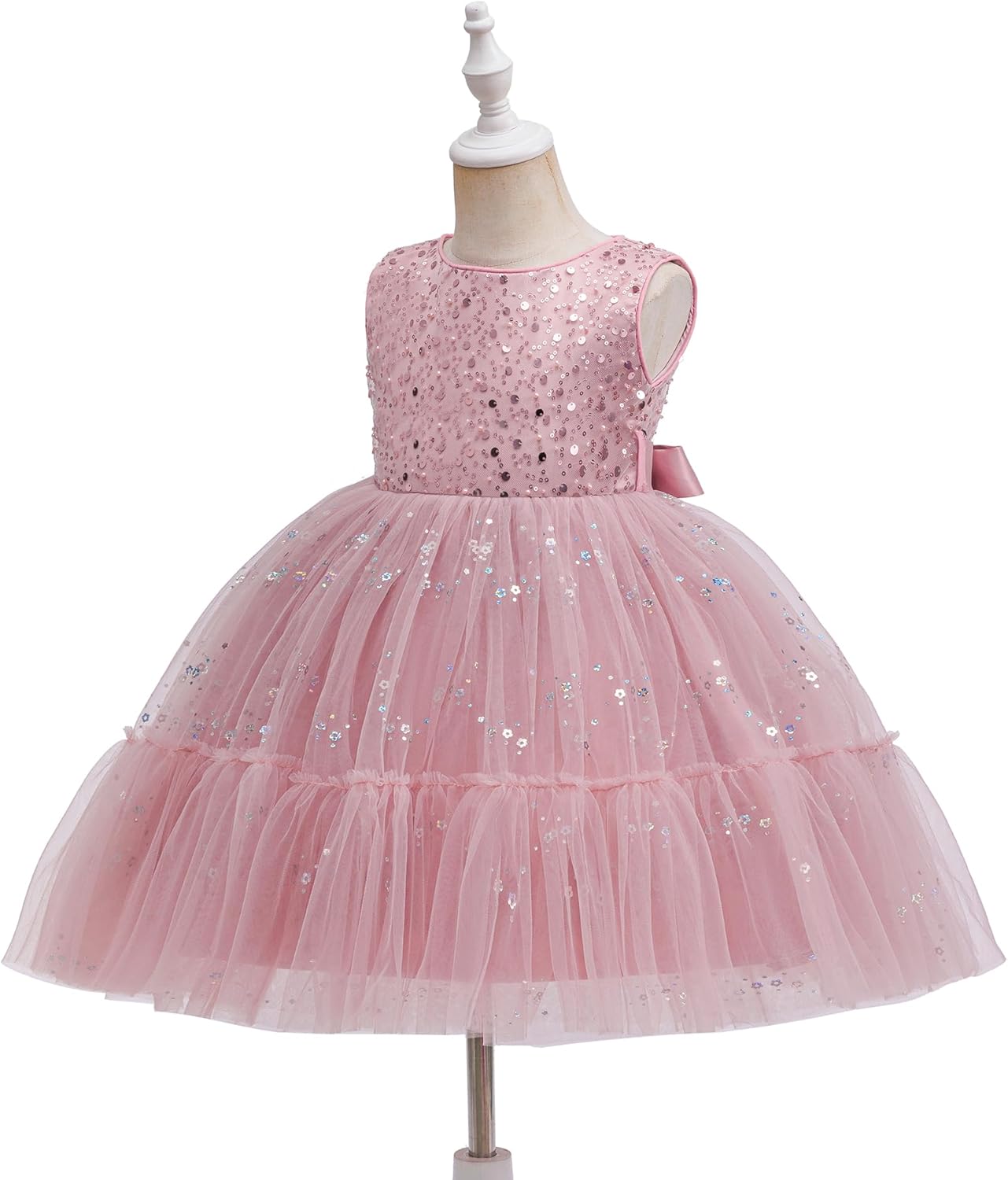 Flower Girls Sequin Dress Formal Kids Tulle Tutu Wedding Princess Prom Pageant Birthday Party Ball Gown - Image 2