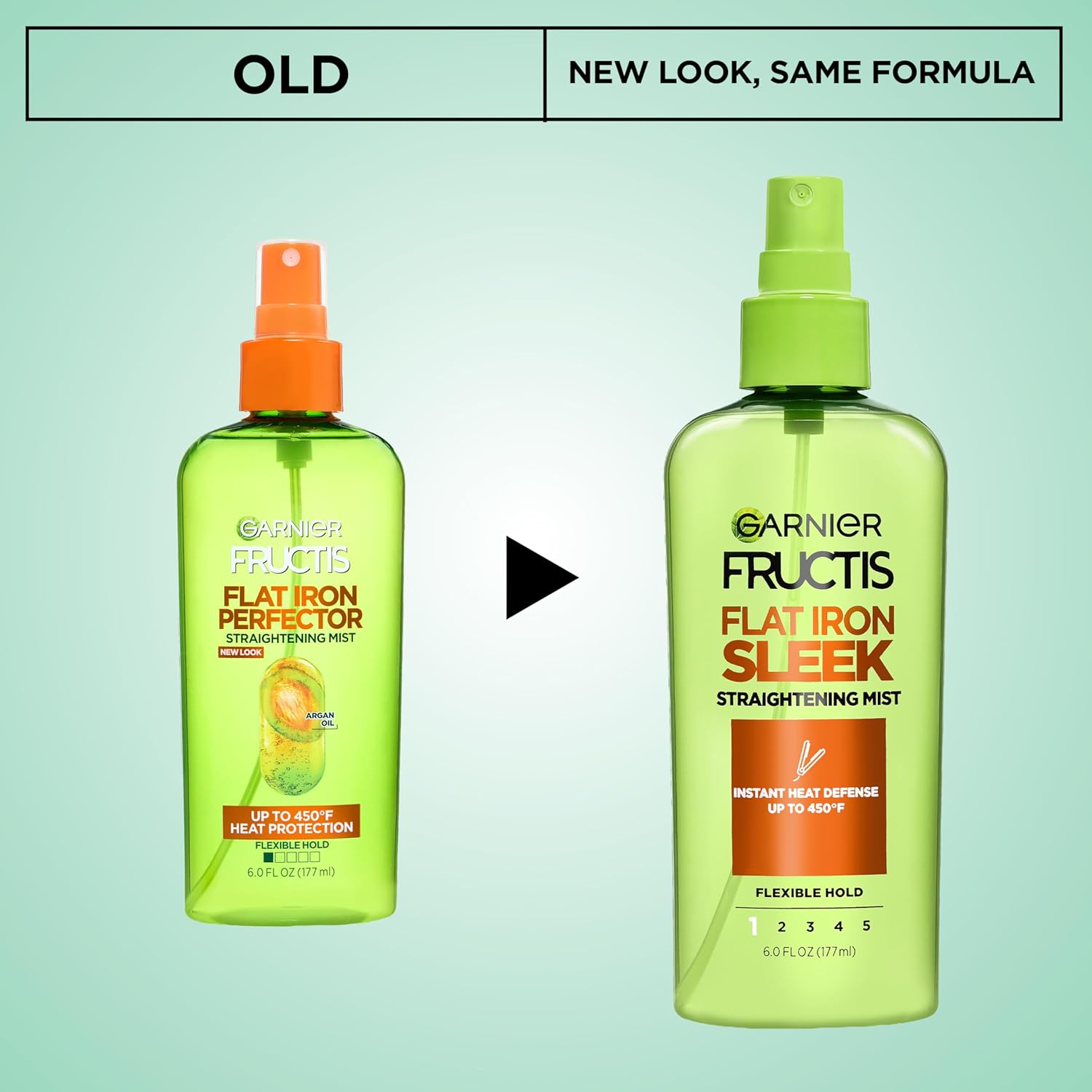 Garnier Fructis Style Flat Iron Perfector Straightening Mist for Heat Protection, Argan Oil, 6.0 Fl Oz, 3 Count (Packaging May Vary) - Image 2
