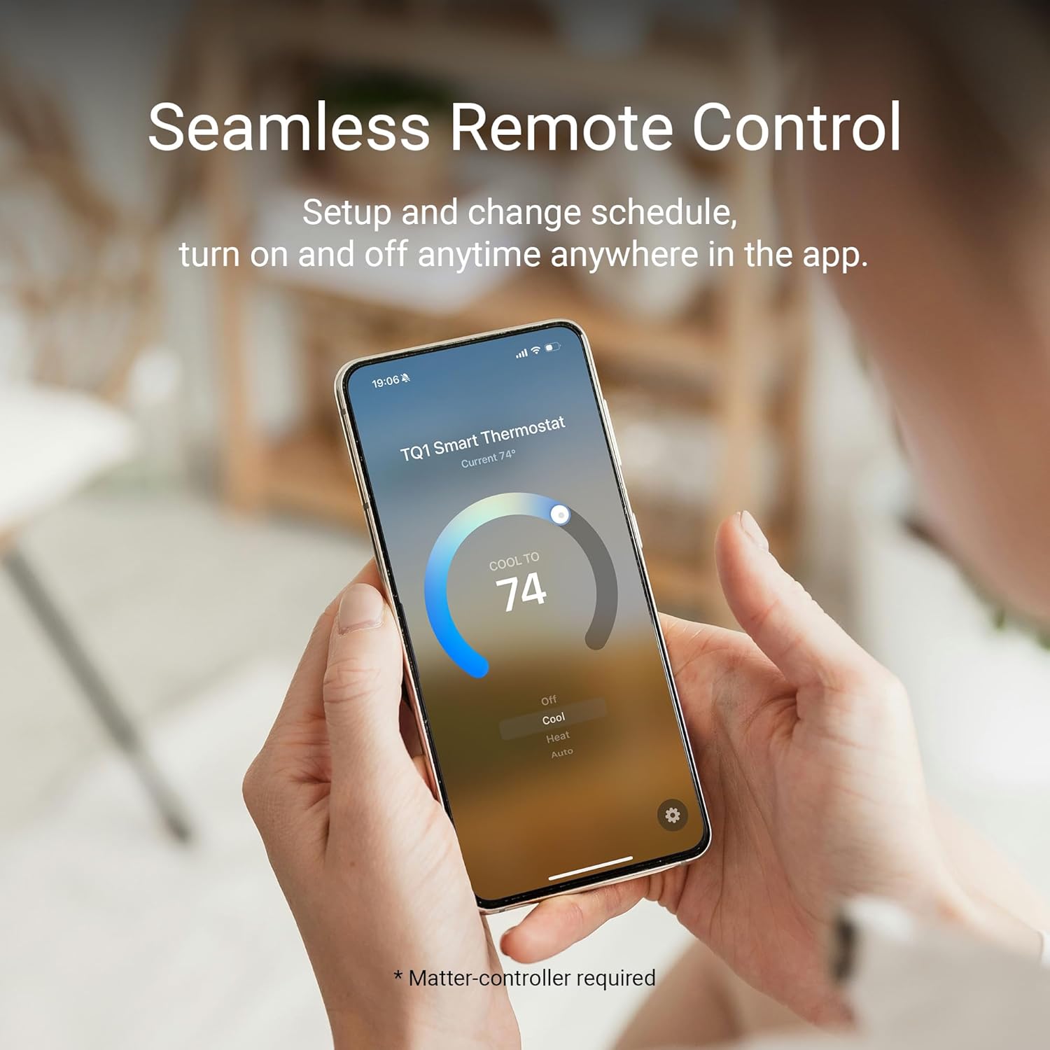 Lux TQ1 Smart Thermostat for Home, Programmable WiFi with Matter Protocol for Temperature Control, C-Wire or Power Bridge Required - Works with Apple Home and Google Home - termostato inteligente wifi - Image 5