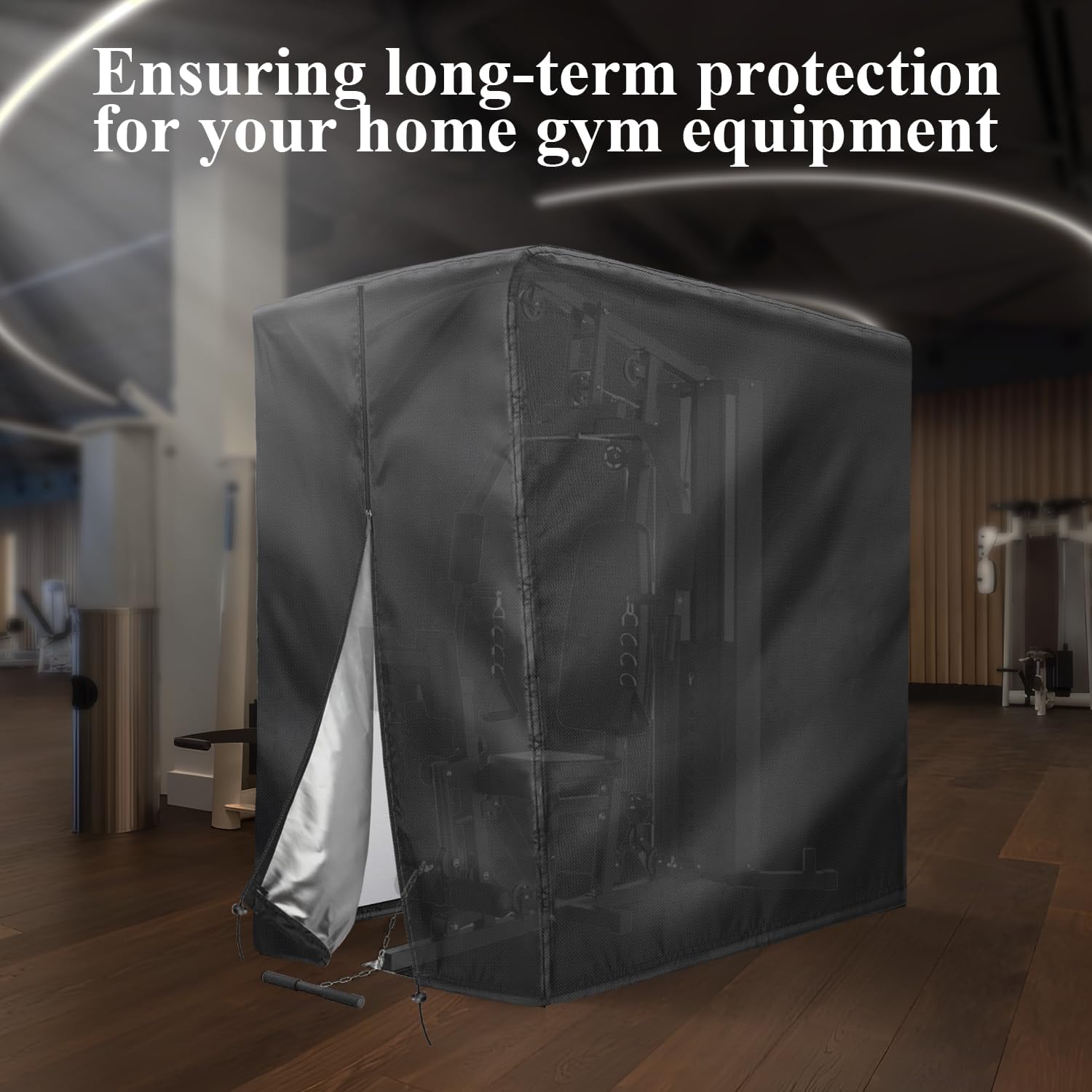Workout Equipment Cover, 420D Oxford Home Gym Equipment Cover, Protect for Home Gym Equipment/Gym Equipment for Home Garage (41" L x 68.9" W x 74.8" H) - Image 5
