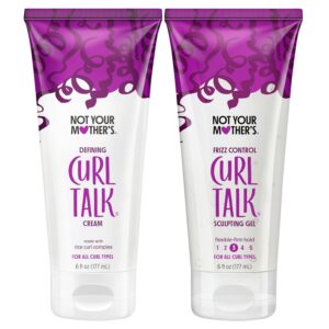 Not Your Mother’s Curl Talk Frizz Control Sculpting Gel & Defining Cream (2-Pack) – 6 fl oz Each – Tames Hair Frizz & Maximizes Definition – For All Curly Hair Types