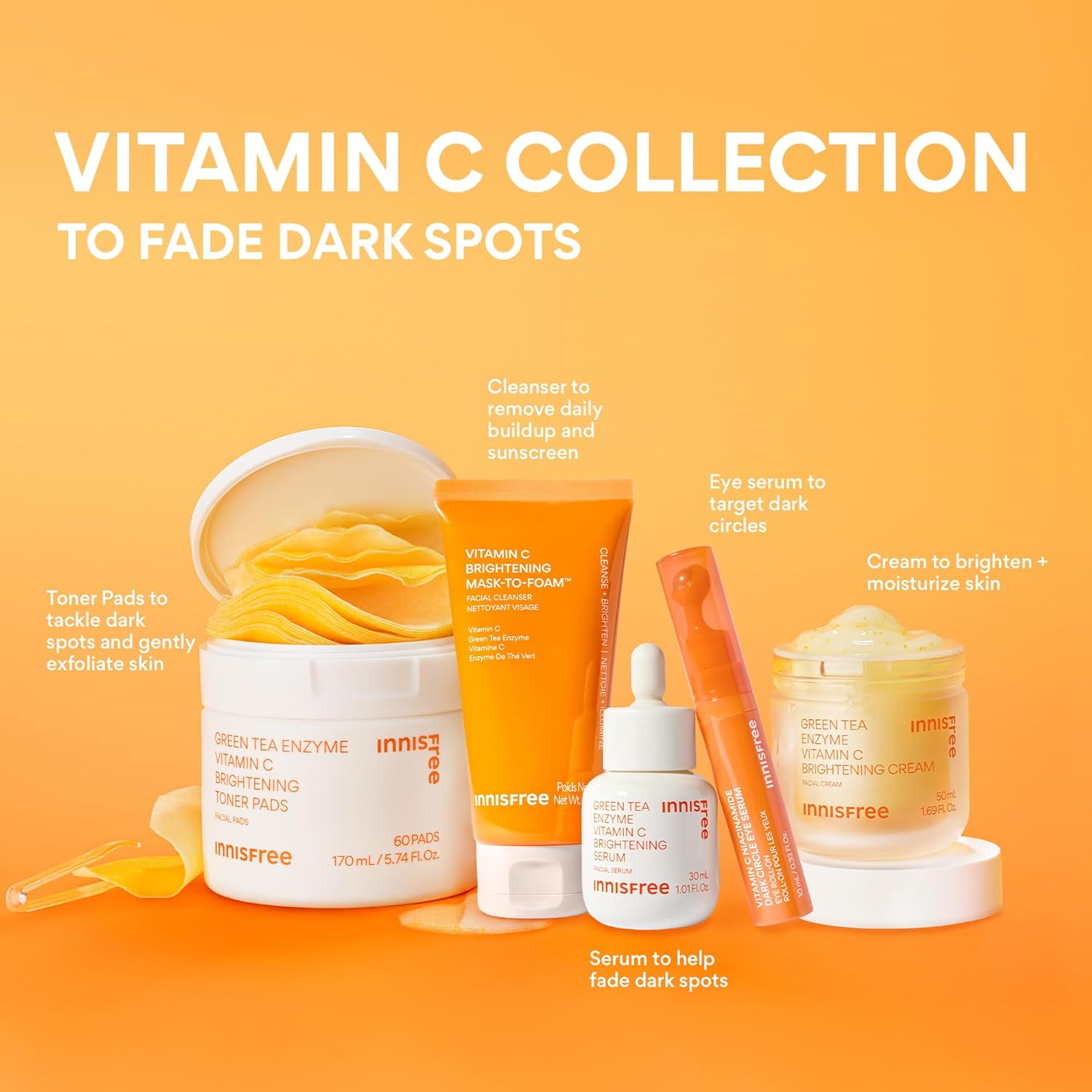 Innisfree Green Tea Enzyme Vitamin C Serum for Brightening Dark Spot Correction, Korean Face Serum for Radiant Glow - Image 11