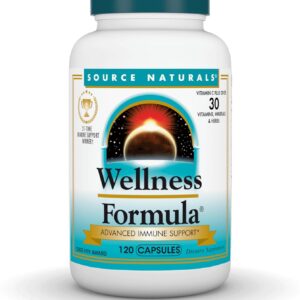 Source Naturals Wellness Formula Bio-Aligned Vitamins & Herbal Defense for Advanced Immune Support* – Dietary Supplement & Immunity Booster – 120 Capsules