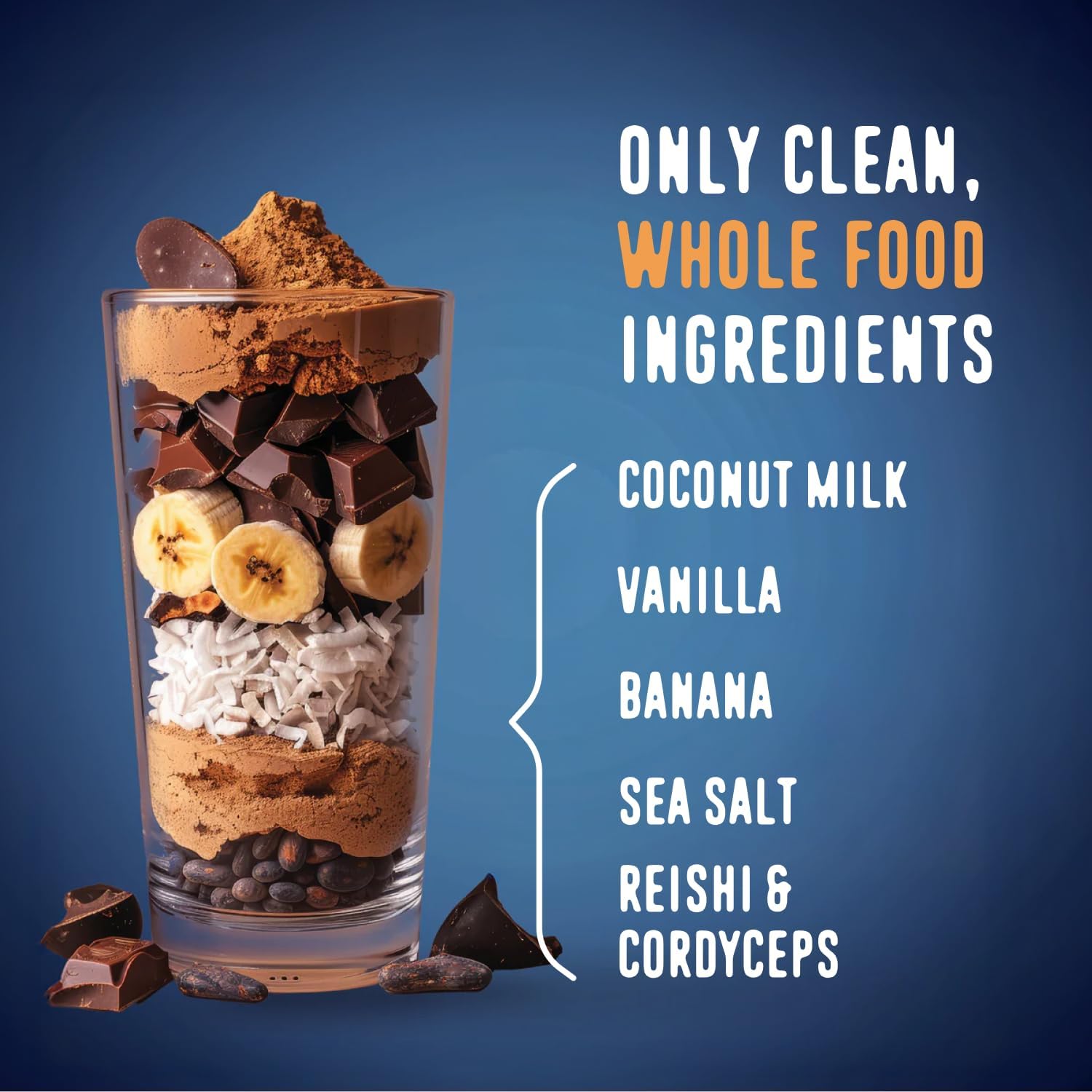 FlavCity Chocolate All in One Protein Shake Powder - On the Go Meal Alternative + Collagen Peptides, Reishi & Cordyceps - Focus, Skin, Hair & Joint Support - 100% Grass Fed Whey, 20 Servings - Image 3