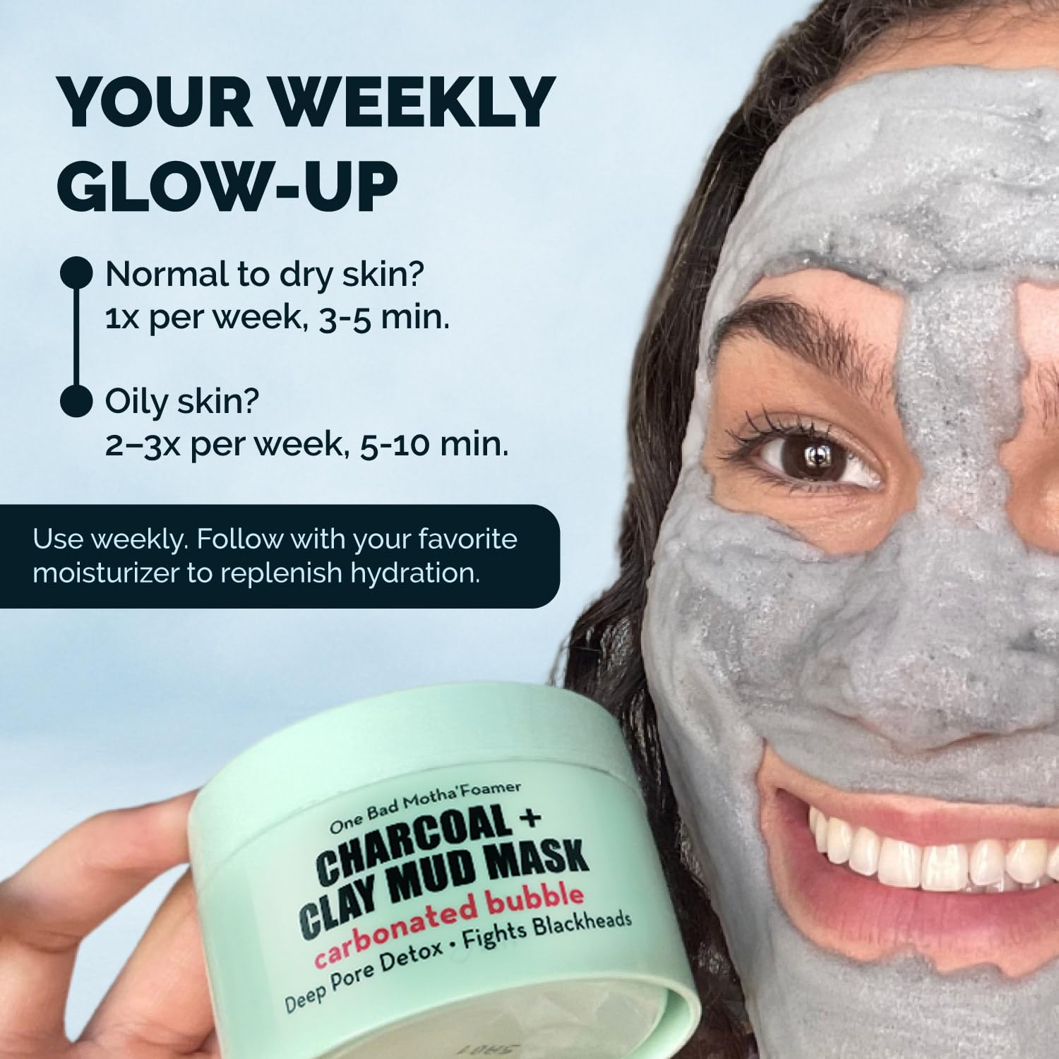 Elizabeth Mott Carbonated Bubble Detox Clay Mask – Korean Skincare for Deep Pore Cleansing, Acne, Blackheads & Oil Control – Charcoal Face Mask for Breakouts & Smooth Skin – Cruelty-Free, 3.53 oz - Image 6