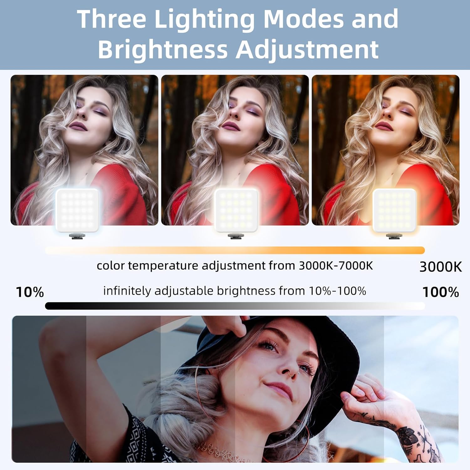 Zeadio Camera Stabilizer Kit, All-in-One Handheld Stabilizer with LED Video Light, Microphone, Phone Holder & Action Camera adaper, Fits for All Camera, DSLR, Action Camera and All Smartphones - Image 7