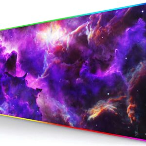 Gerlos RGB Gaming Mouse Pad, Large Extended LED Desk Mat with 12 Light Modes, Non-Slip Rubber Base, Water-Resistant, 31.5×11.8 Inch