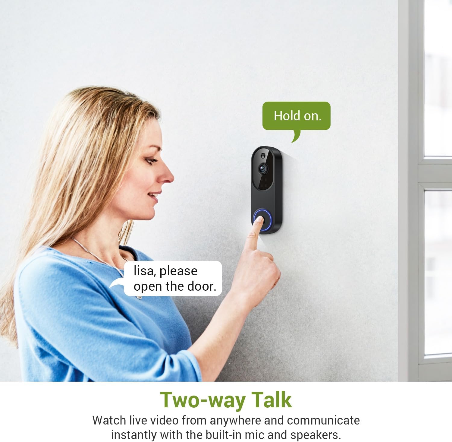 Lunelyx 1080P Wireless Video Doorbell Camera, Outdoor Surveillance Cameras, FHD Live View, Cloud Storage, AI Human Detection, Instant Alert, Night Vision, Two Way Audio, 2.4G WiFi Only - Image 5