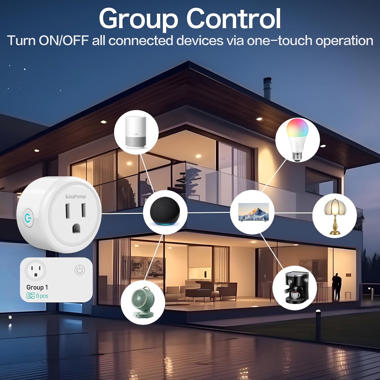 KimPump WiFi Smart Plugs, App Controlled Plug Compatible with Alexa and Google Home, Wireless Outlet Plug with Timer & Schedule, 2.4GHz Wi-Fi Only Smart Socket Outlet FCC Listed for Home - Image 5