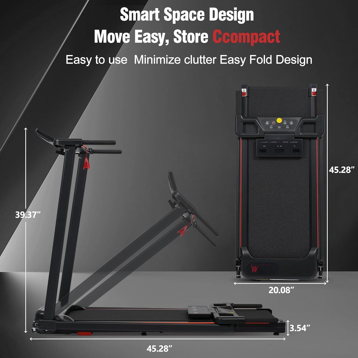 Merax Treadmill with Incline: 3.0HP Quiet Foldable Treadmills for Home, Portable Treadmills Walking Pad with Handle Bar, Walking Pad Treadmill for Running and Jogging with 300 LBS Capacity - Image 7