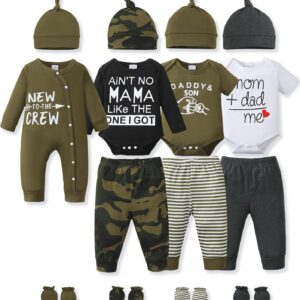 NZRVAWS Preemie Newborn Baby Boy Clothes Infant Clothing Romper Pant Outfits Set Layette Essentials 19 Pieces 0 3 6 12 Months