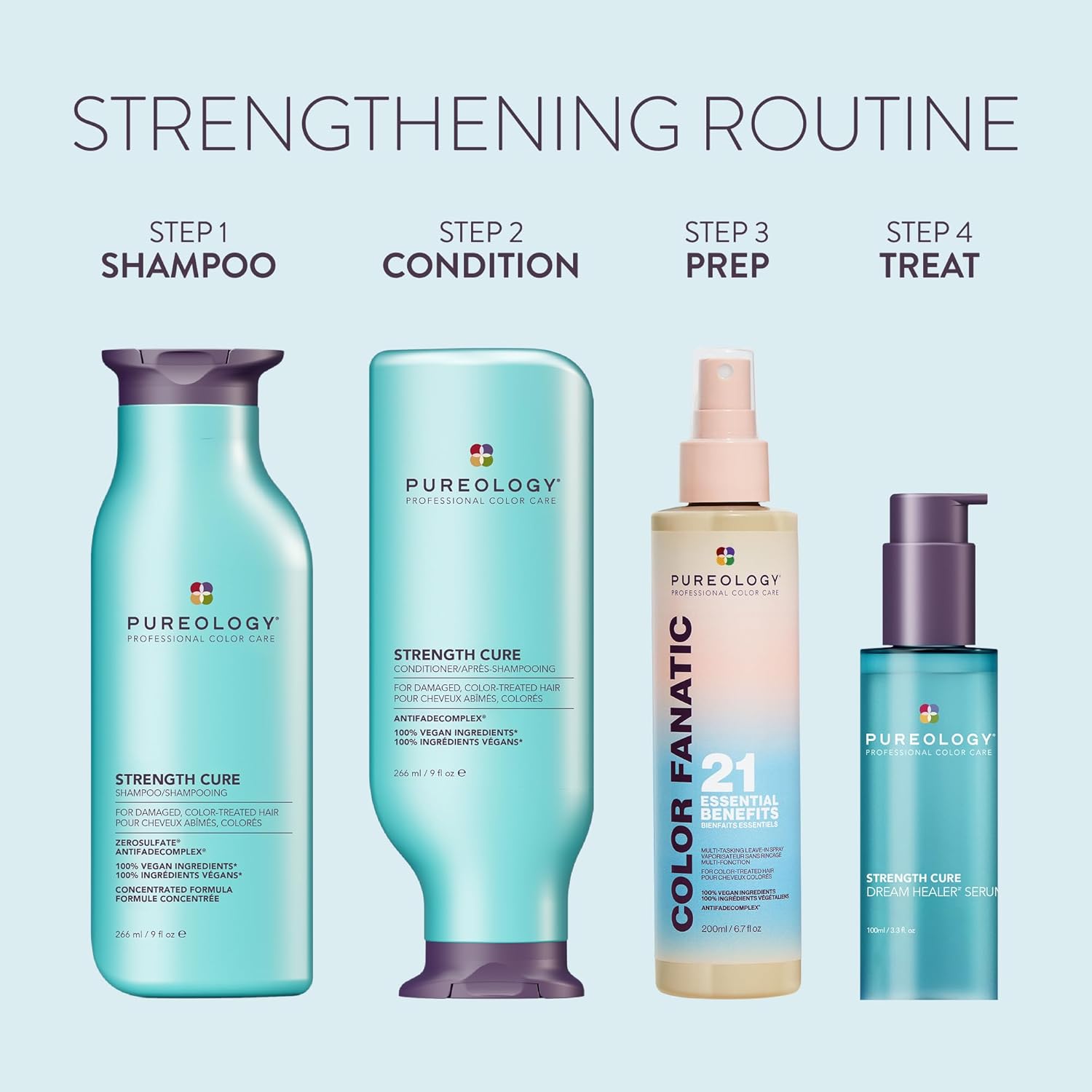 Pureology Strength Cure Conditioner - For Damaged or Color-Treated Hair, Reduces Breakage, Strengthens & Softens, With Sulfate-Free Formula, Vegan - Image 10