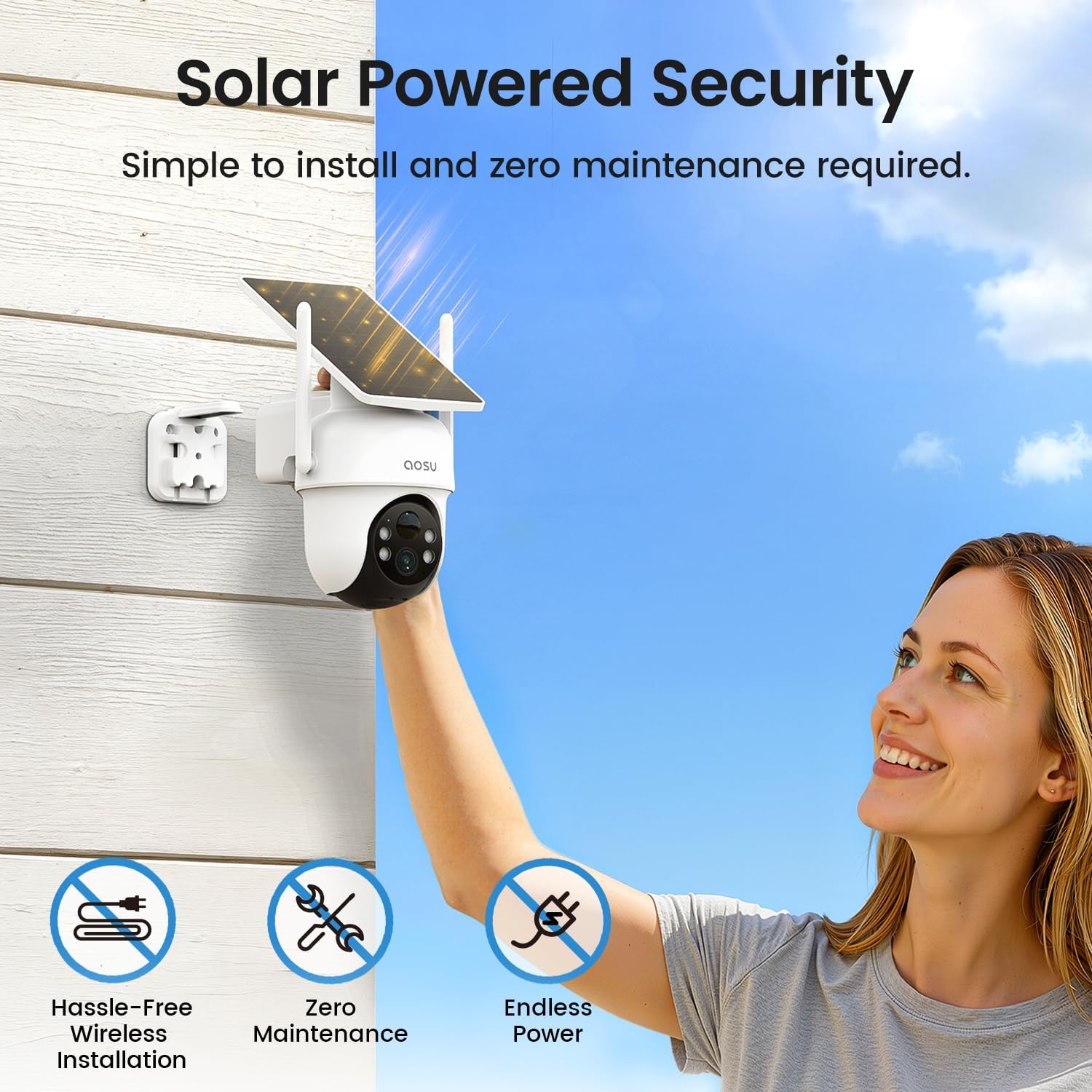 aosu Security Cameras Wireless Outdoor, 6-Cam Kit, No Subscription Required, aosuBase Expandable to 1TB (32GB Built-in), 360° Pan & Tilt, Human Auto Tracking, 5MP Color Night Vision, Easy Setup - Image 7