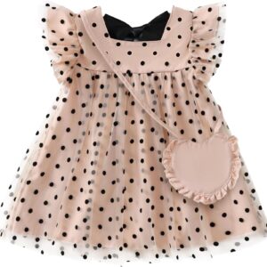 Kucnuzki Baby Girl Clothes Toddler Girls Summer Fairy Tulle Dress Ruffle Fly Sleeve Casual Sundress Cute Outfit for Kids