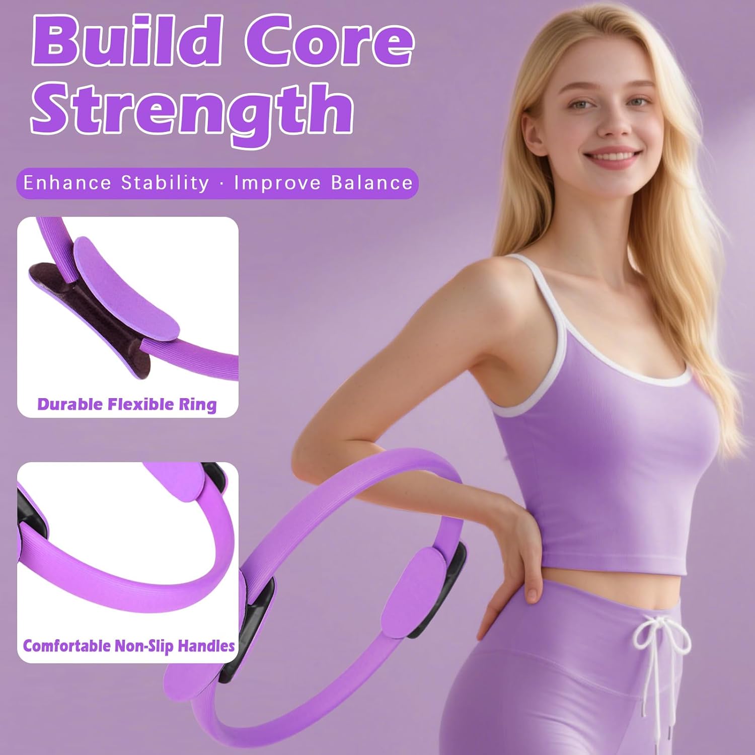 Pilates Kit for Home Workouts – Pilates Equipment Set with Ring, Ball, Resistance Bands, Pilates Accessories, Pilates Essentials Kit for Women, Pilates Sets for Home Exercise - Image 2