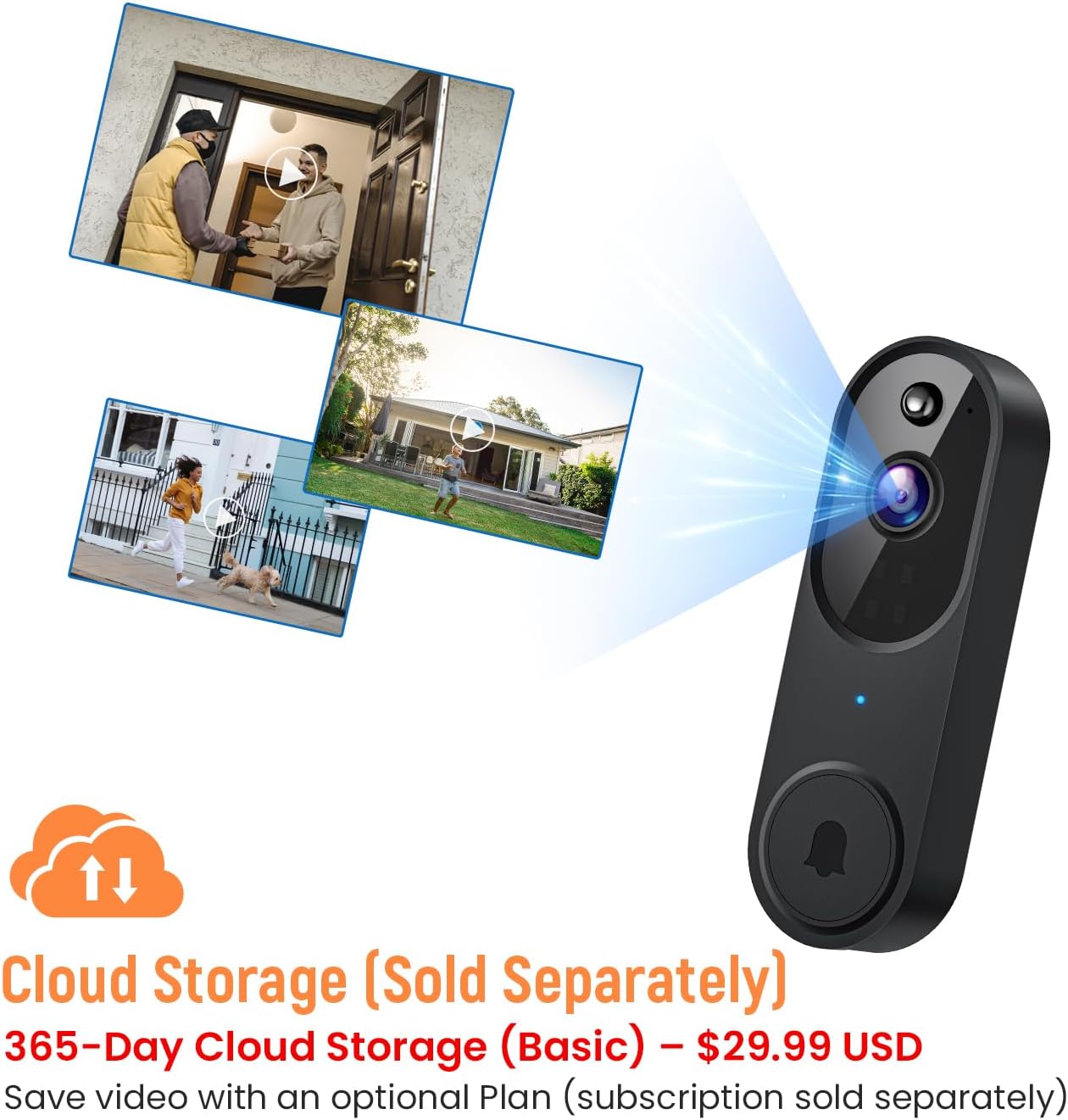 GridTera Smart Video Doorbell Camera Wireless, AI Human Detection and Instant Alerts, Night Vision, 2-Way Audio, Battery Powered, Cloud Storage Sold Seperately, 2.4G WiFi (Chime Included) - Image 7