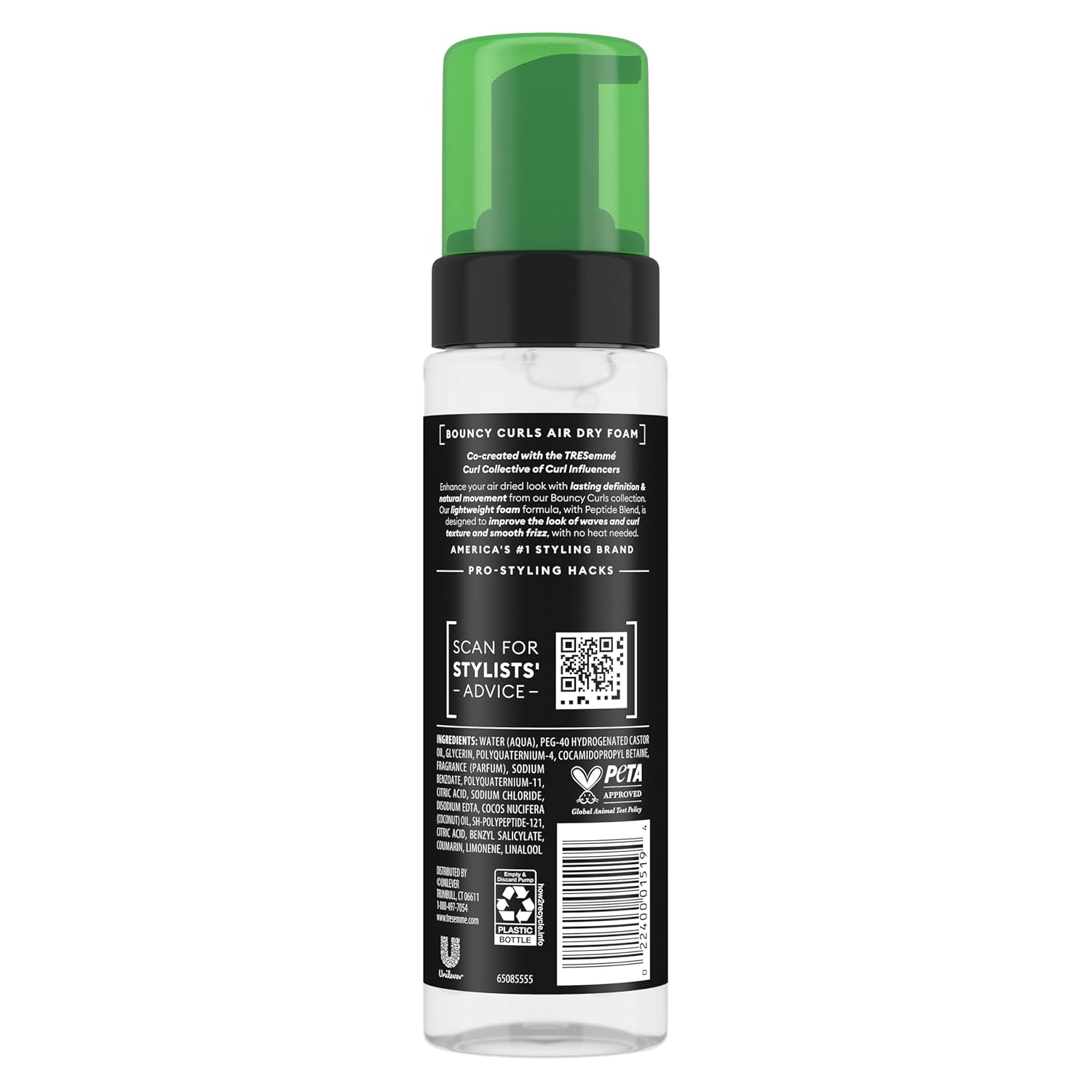 TRESemmé Air Dry Foam 1 ct Bouncy Curls Foam for Humidity Protection, with Peptide Blend, 7.5 fl oz - Image 2