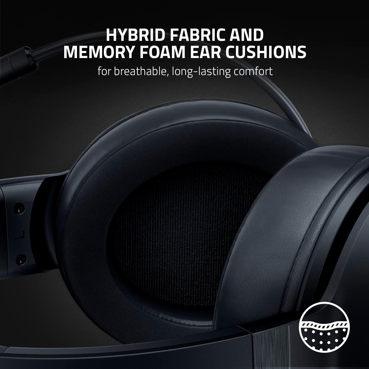 Razer Kraken V3 X Wired USB Gaming Headset: Lightweight Build - Triforce 40mm Drivers - HyperClear Cardioid Mic - 7.1 Surround Sound - Chroma RGB Lighting - Black - Image 5